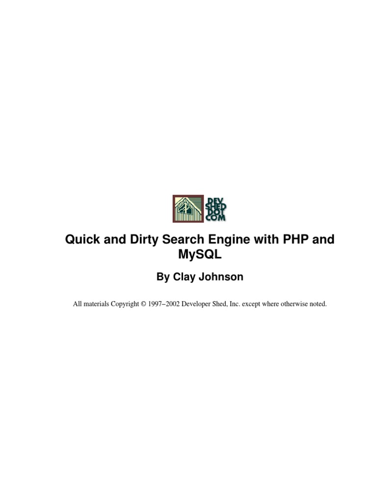 (Developer Shed Network) Server Side - PHP - Quick and Dirty Search ...
