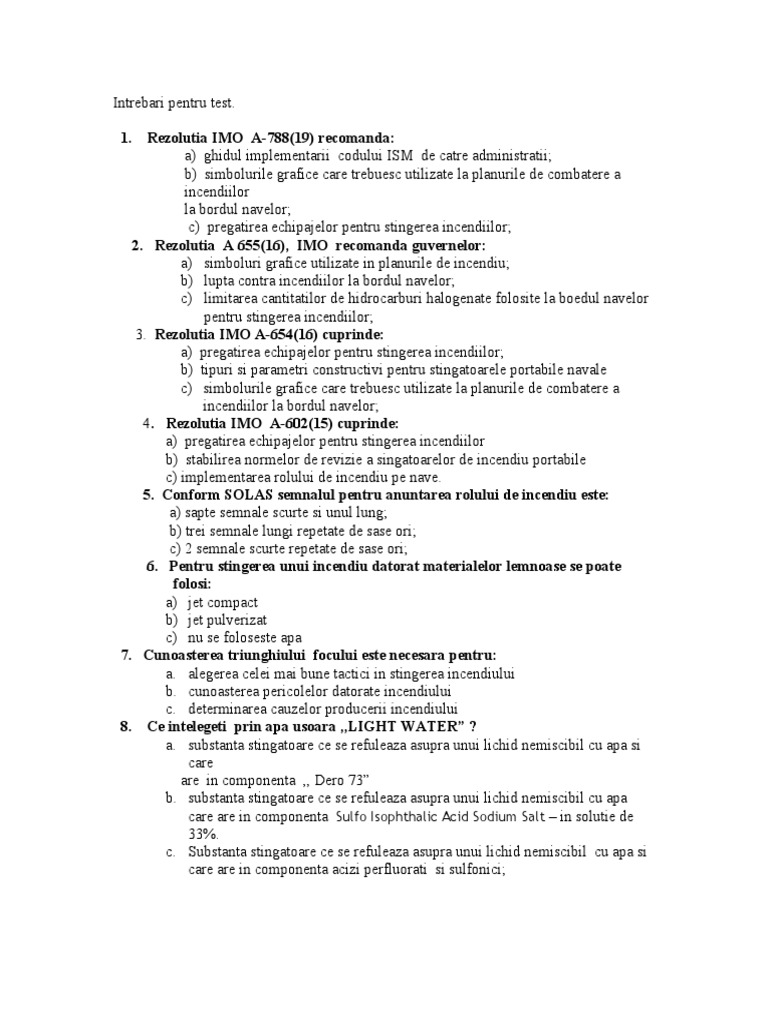 Intrebari Pentru Test PSI | PDF
