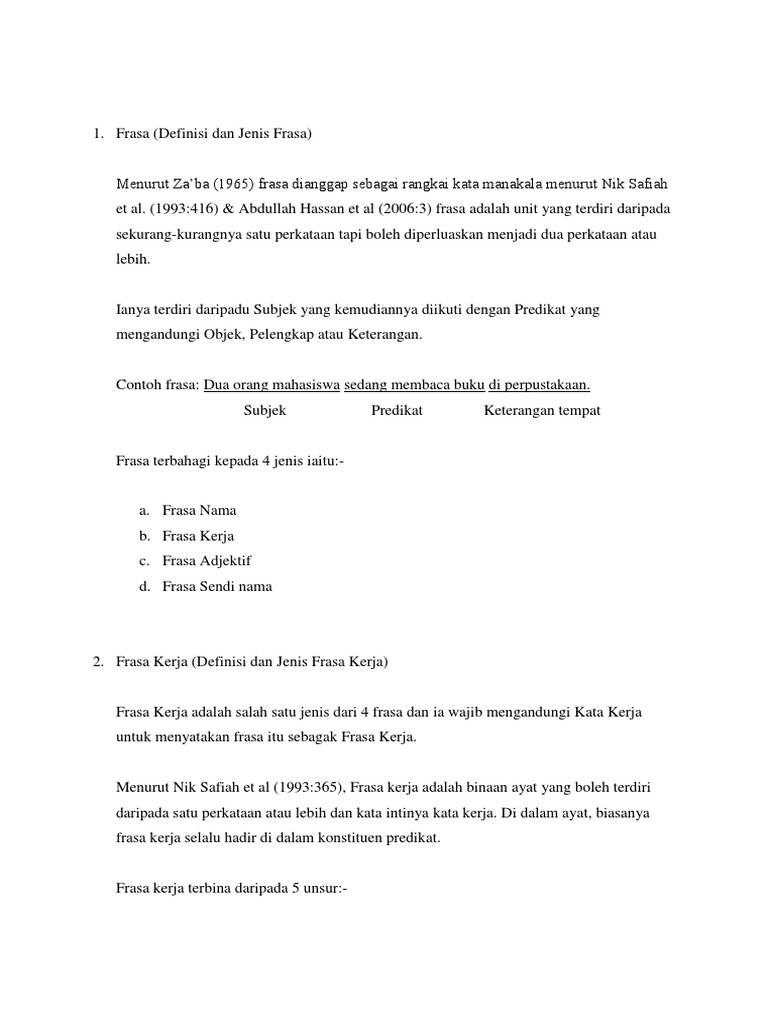 Kedudukan Frasa Kerja Dalam Bahasa Melayu Brunei Pdf