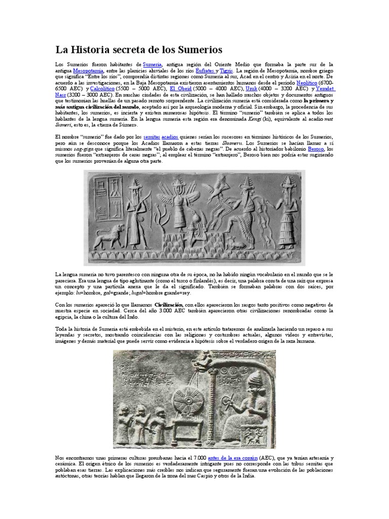 La Historia Secreta de Los Sumerios | PDF | Sumeria | Mesopotamia