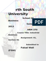 North South University: School of Business Summer-2013 HRM 370