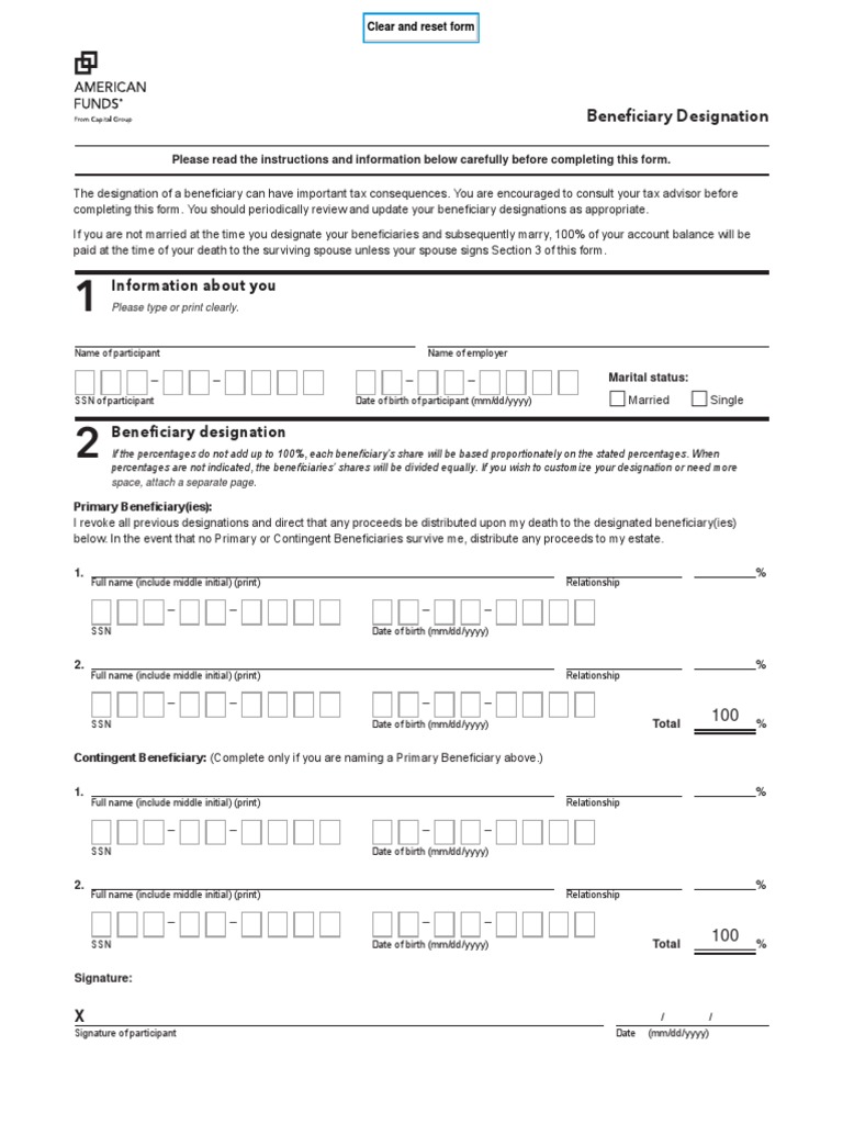 American Funds Beneficiary Designation Notary Public Government