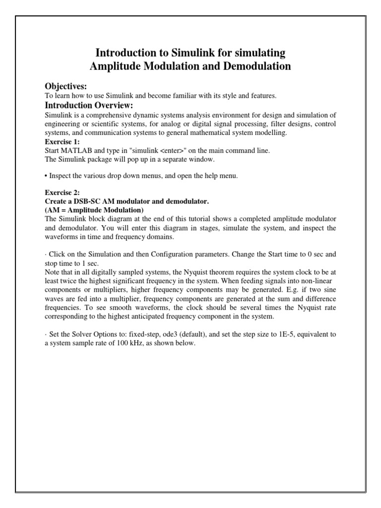Simulating Amplitude Modulation and Demodulation Using Simulink: A Step ...