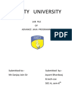 Amity University: Lab File OF Advance Java Programming