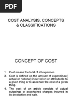 Cost Analysis, Concepts & Classifications