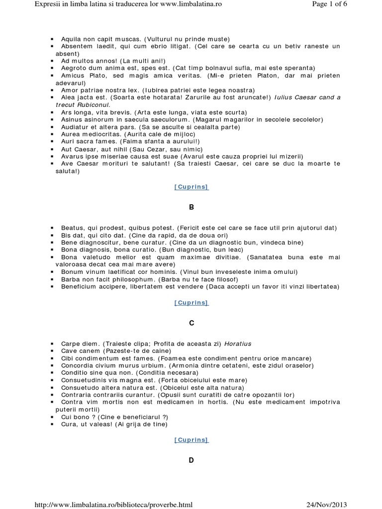 Proverbe Expresii Latina