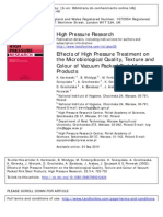 2010 Effects of High Pressure Treatment On The Microbiological Quality, Texture and Colour of Vacuum Packed Pork Meat Products