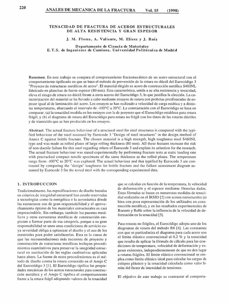 Tenacidad de Acero S460NL en Estructuras | PDF | Mecánica de fractura ...