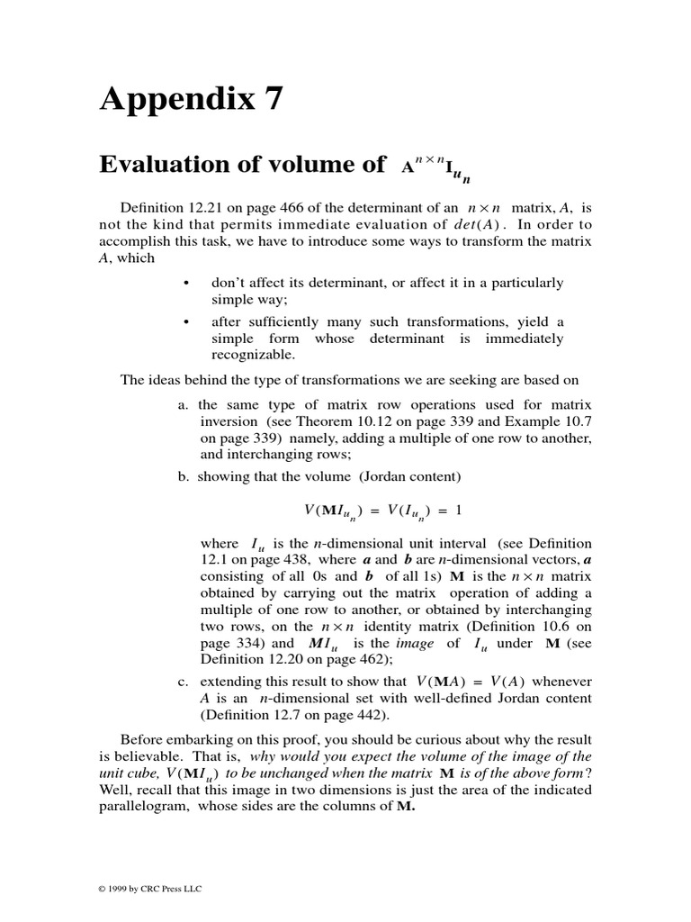 Appendix 7: Evaluation of Volume of | PDF