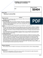 Mercury Levels in Fish Abstract From State of CA