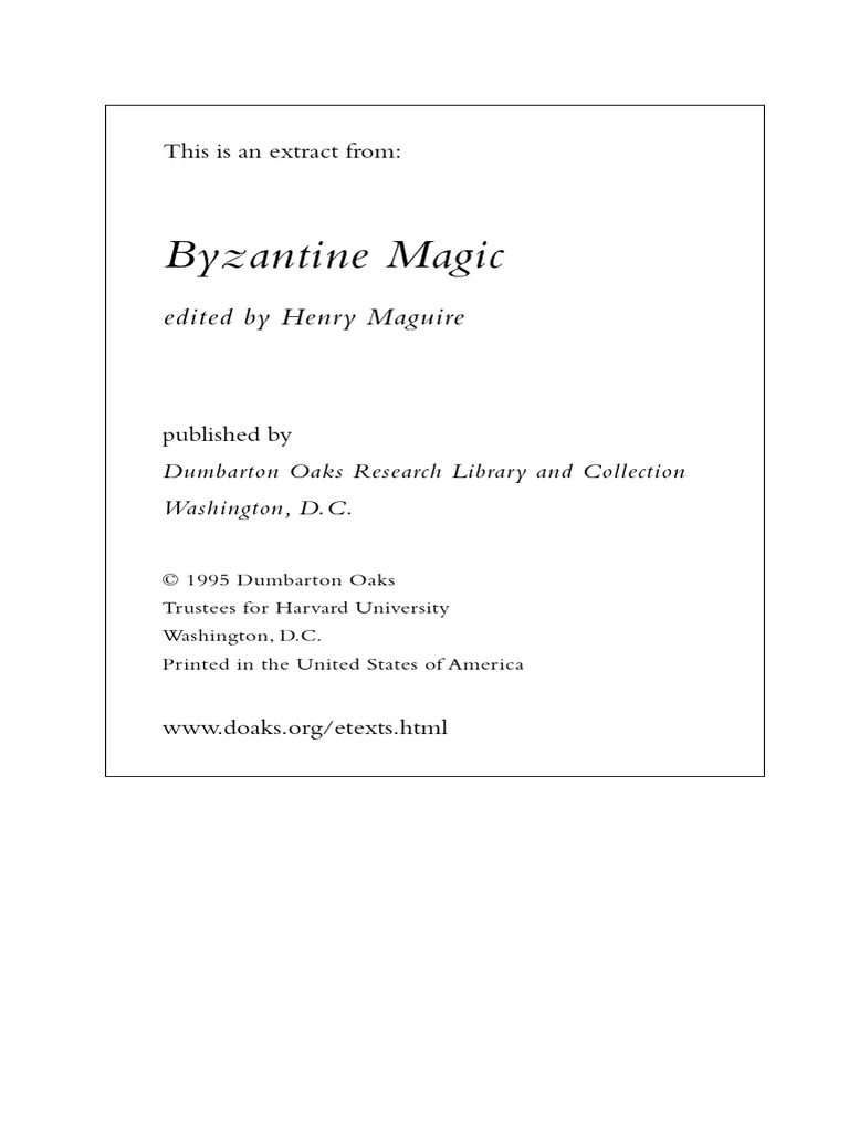 Maguire, Henry (Ed) - Byzantine Magic | Magic (Paranormal) | Amulet