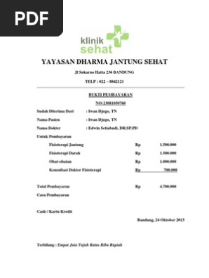 Contoh Bukti Pembayaran Rumah Sakit
