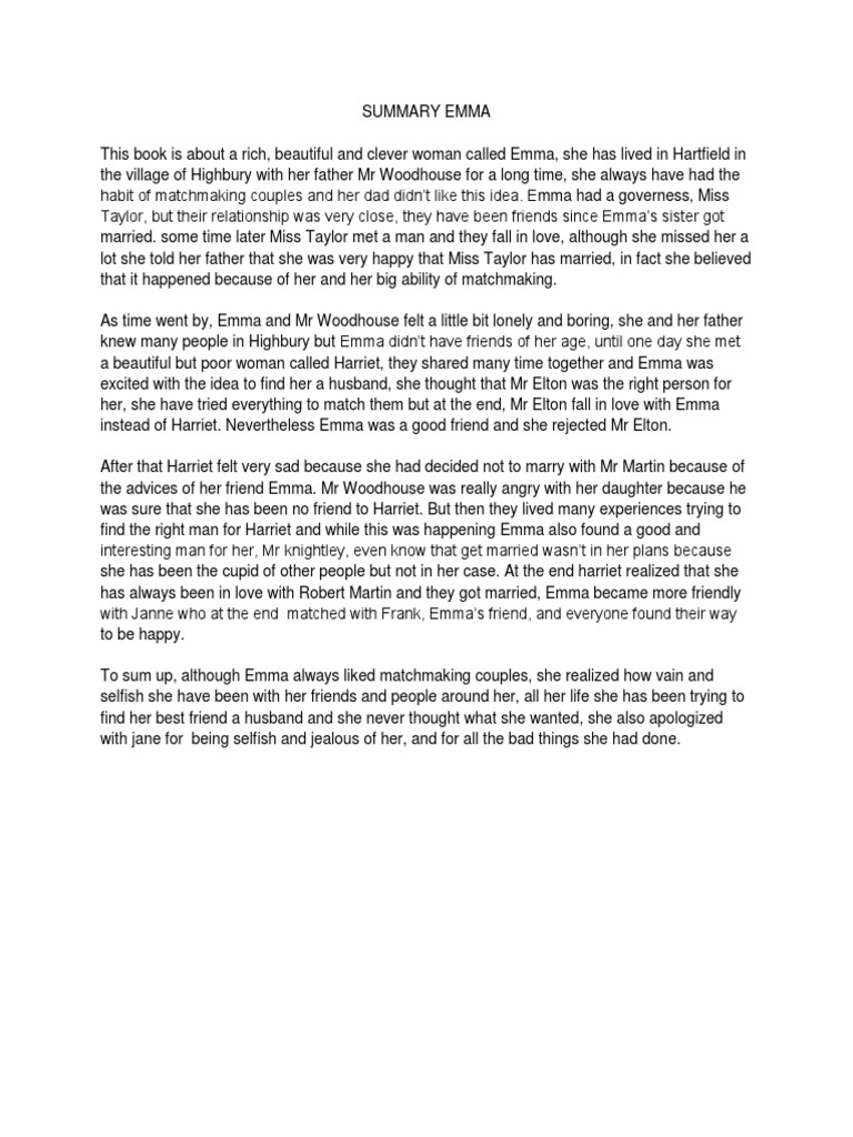 Summary Emma PDF