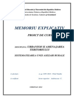 Memoriu Explicativ Urbanism