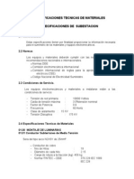 Especificaciones de Subestacion Electrica