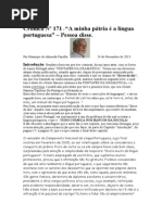Crónica Nº 171 - A minha pátria é a língua portuguesa.