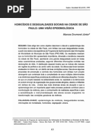 1999. Homicídios e desigualdades sociais na cidade de SP - visão epidemiológica