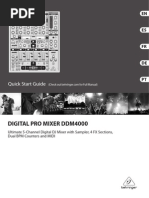 Digital Pro Mixer Ddm4000: Quick Start Guide