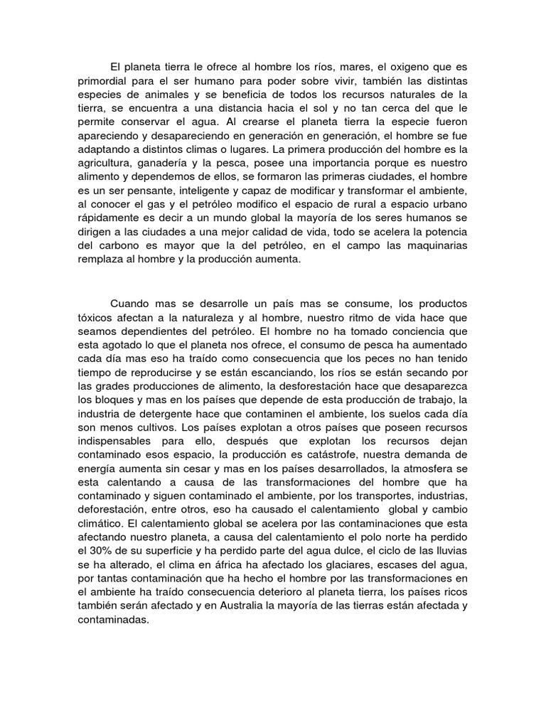 Impacto Humano en el Planeta Tierra | PDF | Contaminación | Tierra