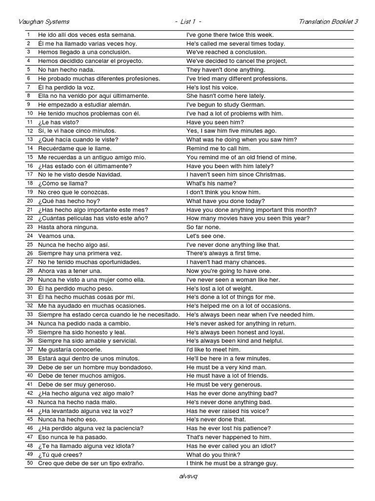 Vaughan Translation Booklet 3 | PDF
