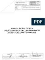 Manual de Politicas y Procedimientos Del Departamento de Facturacion y Cobranza