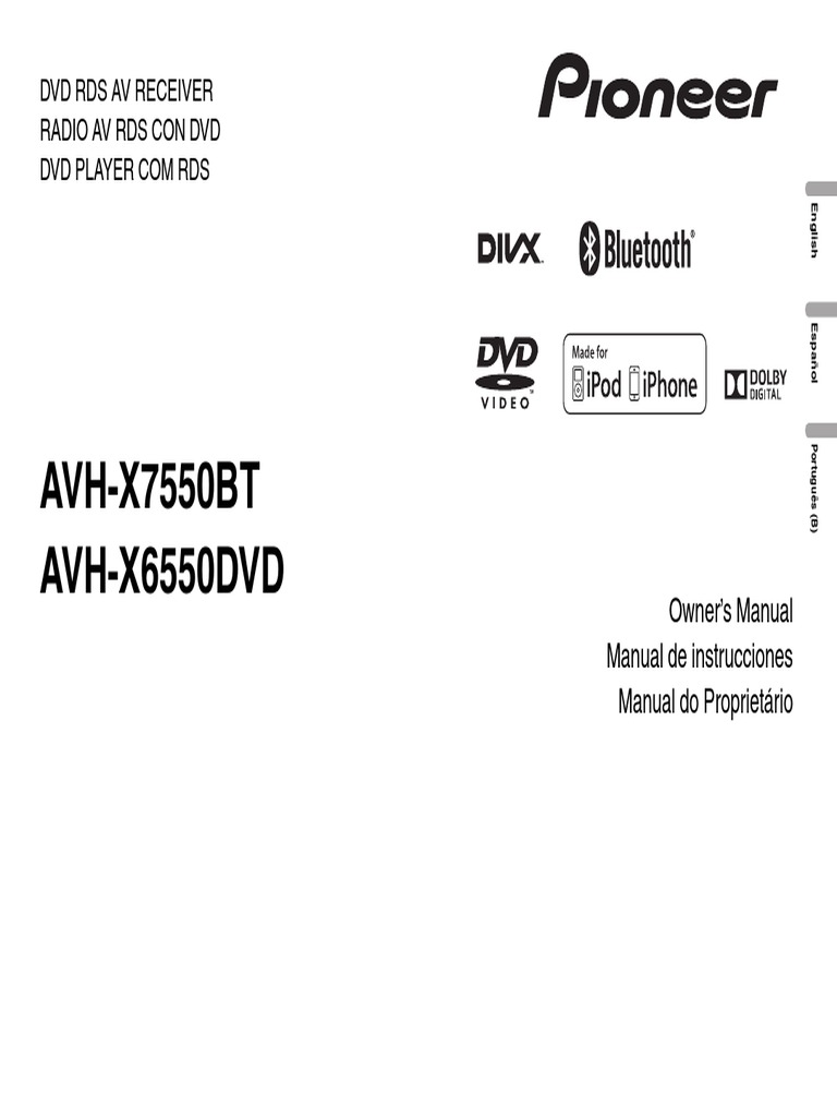 Avh X6550dvd Manual Eng Esp Por Compact Disc Dvd