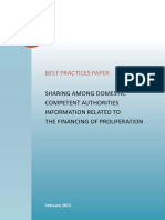 Best Practices Paper On Recommendation 2: Sharing Among Domestic Competent Authorities Information Related To The Financing of Proliferation