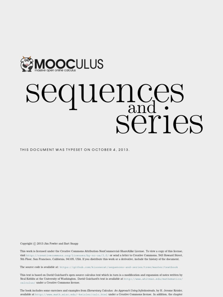 Sequence Textbook Sequences and Series | PDF | Monotonic Function ...