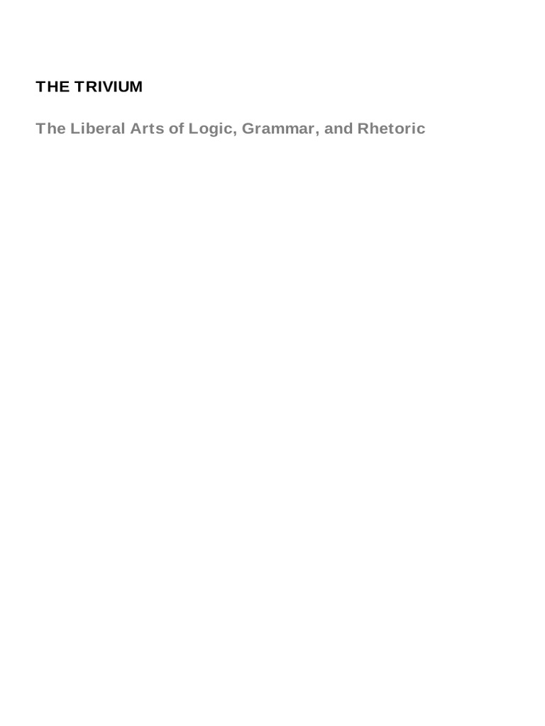 The Trivium 02 Pdf Rhetoric Cognitive Science