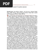 David Lyon, Surveillance Studies: An Overview.