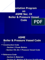 Orientation Program On Asme Sec. Ix Boiler & Pressure Vessel Code