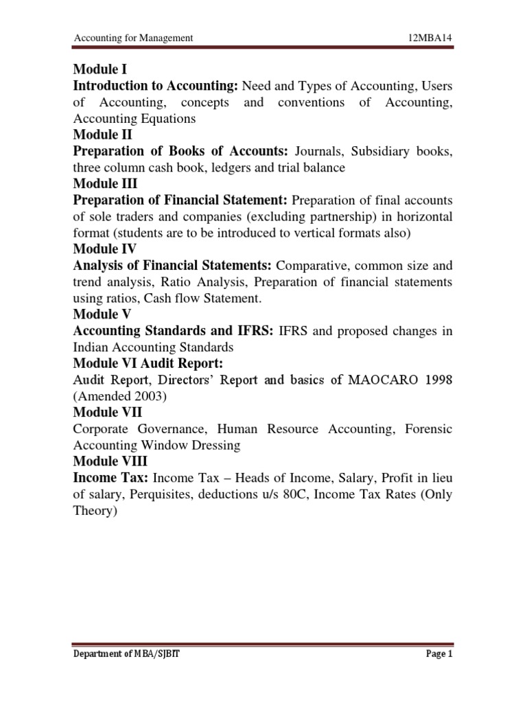Mba i Accounting for Management [12mba14] Notes Debits And Credits