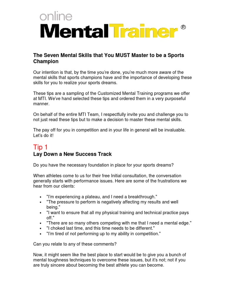 HOW TO DO MENTAL TRAINING intelligence overview