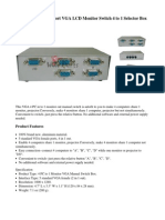 4 Way 4 Port VGA LCD Monitor Switch 4 To 1 Selector Box: Product Features