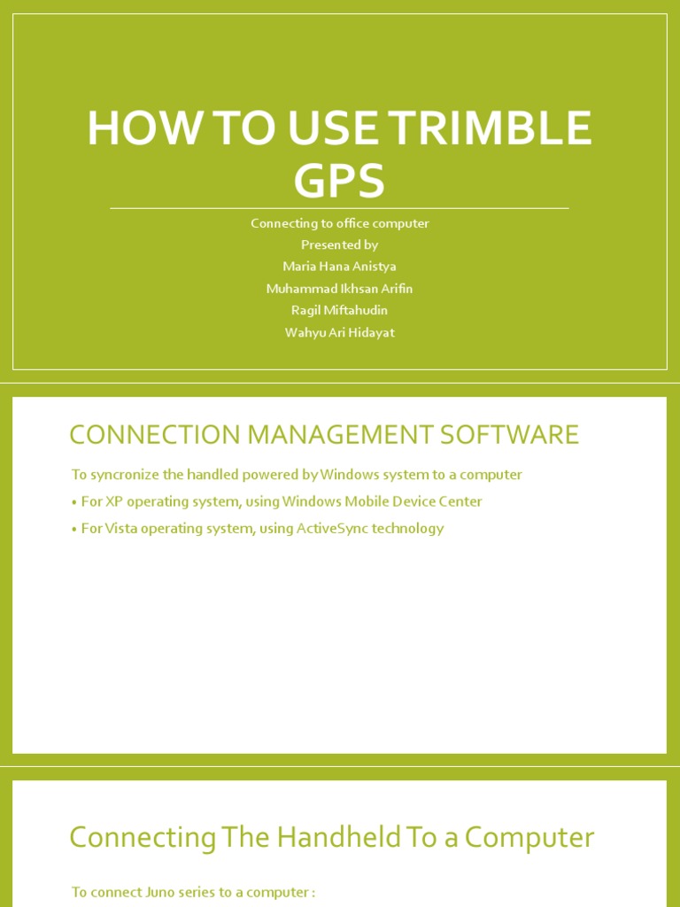 Trimble GPS Handheld Connection Guide | PDF | Mobile Device ...