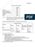 Final Study Sheet Fall 2013: Conversation With Robert