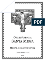 MISSAL 1962 - ORDINÁRIO SANTA MISSA