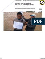 Tacna_ Ladrón capturado por vecinos fue amarrado a un poste con un cartel que decía “soy ratero”