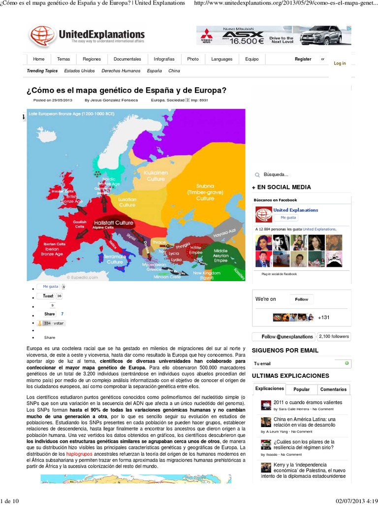 ¿Cómo Es El Mapa Genético de España y de Europa - United Explanations ...