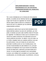 Complementariedad y Mutua Interdependencia de Las Distintas Teorías Fundamentadoras Del Principio