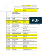 Date Holiday Applicable To: Public National Holidays and State Holidays