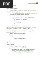 "Sun" "Mon" "Tues" "Wed" "Thurs" "Fri" "Sat": //indexer Example Class String