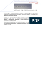 Posición Del CAS Sobre La Reforma Del Código Civil. Informe de Gestión 2012-2013