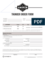 Thunder Order Form: Autoship 1 Case CV Qty Total Price