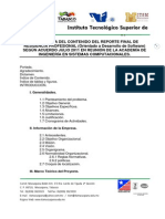 Estructura Del Contenido Del Reporte Final de Residencia Profesional 2011 Software