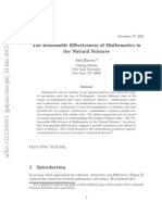 The Unresonable Effectiveness of Mathematics in the Natural Sciences