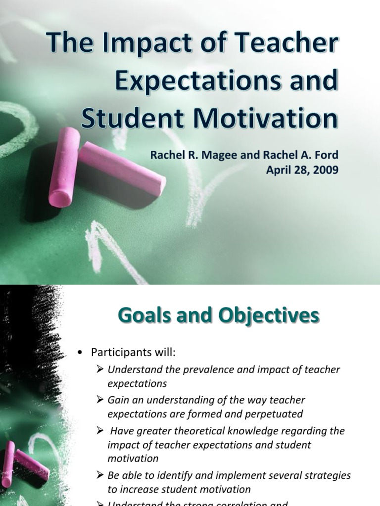 Teacher Expectations/Student Performance | Motivation ...