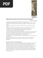 Algunas Ideas Sobre La Selección de Textos Literarios