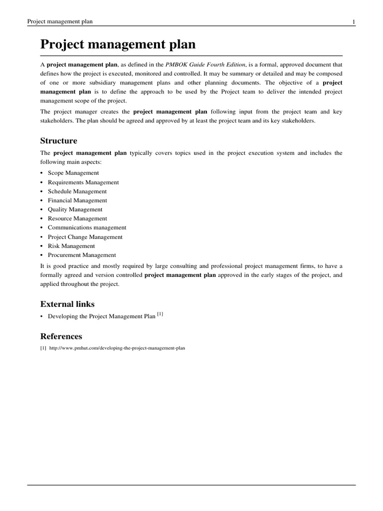 Comprehensive Project Management Plan | PDF