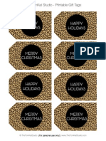 Printable Cheetah Holiday Tags - The TomKat Studio
